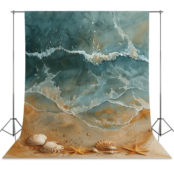 Beach Seashell Starfish Backdrops for Photography for Party Backdrop Wedding Backdrop Background Picture