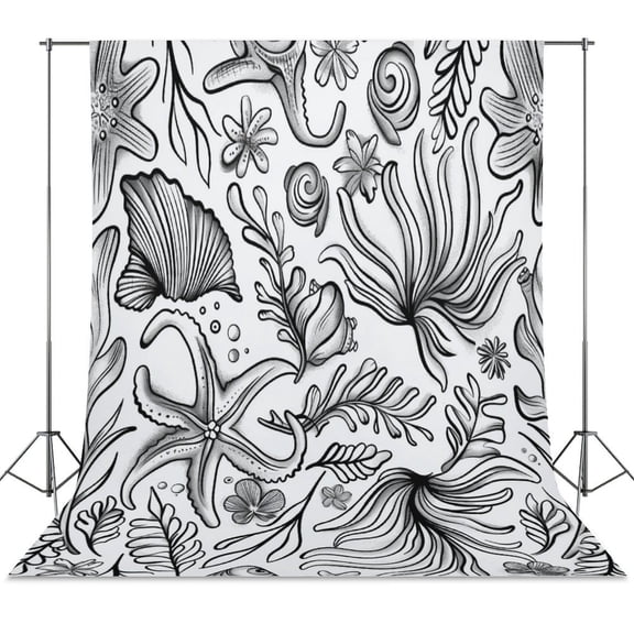 Beach Seashell Starfish Backdrops for Photography for Party Backdrop Wedding Backdrop Background Picture