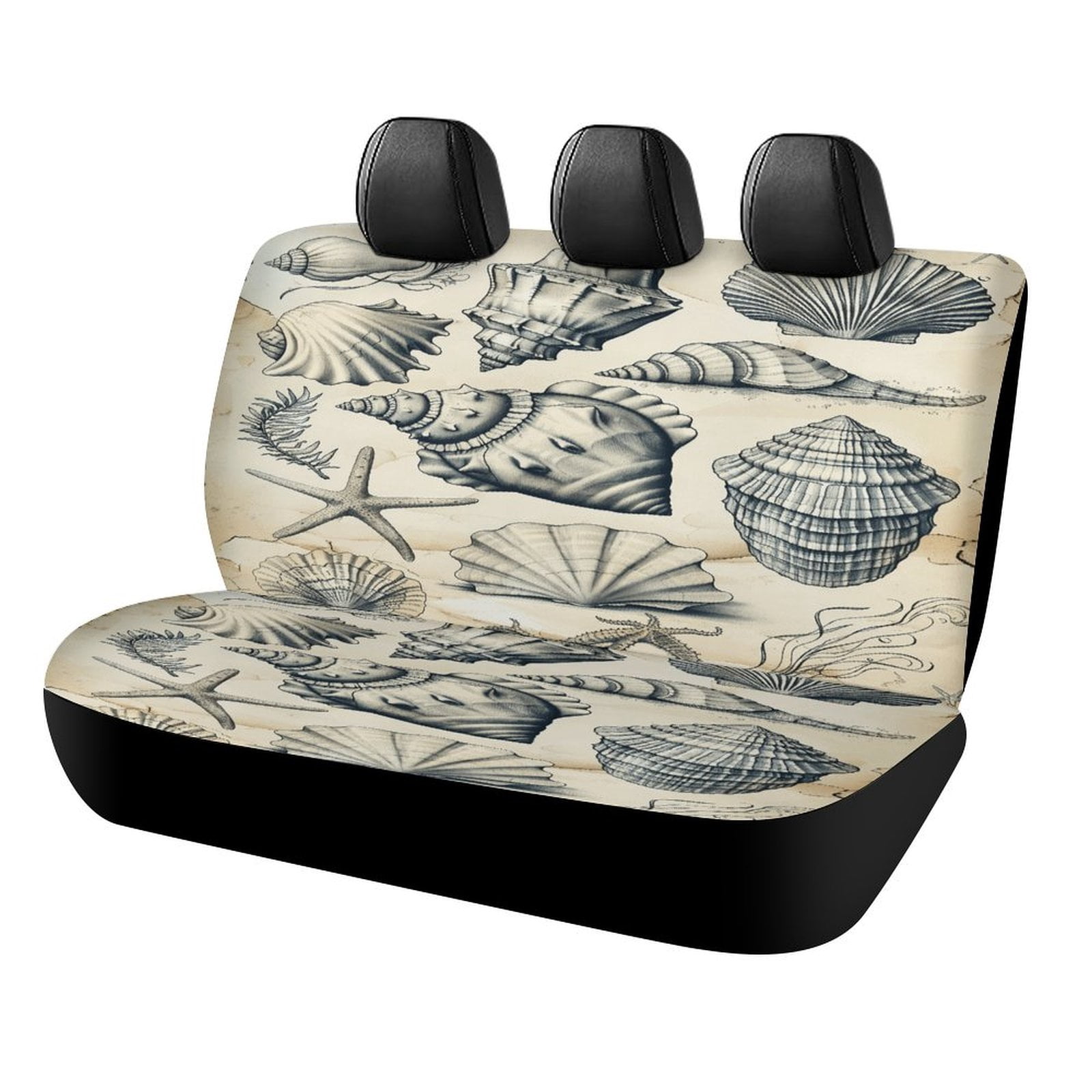 Beach Seashell Starfish Car Rear Seat Cover Accessories Universal Fit Car Seat Covers Durable