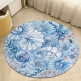thumbnail image 1 of Beach Seashell Starfish Floral Medallion Round Rug - Small Round Area Rug, Soft Non-Slip Machine Washable Bedroom Mat Indoor Accent Entry Carpet for Office Desk Dorm Hallway, 1 of 6