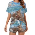 thumbnail image 1 of Beach Seashell Starfish Pajama Set for Women 2 Piece Sleepwear Loungewear Short Sleeve, 1 of 7