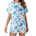 thumbnail image 1 of Beach Seashell Starfish Pajamas Set Womens Loungewear Sleepwear 2 Piece PJ Sets, 1 of 7