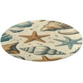 thumbnail image 1 of Beach Seashell Starfish Round Rugs -Washable Non-Slip Small Round Area Rug Throw Soft Circle Rugs for Bedroom, Modern Print Indoor Carpet for Entryway Sofa Living Room, 1 of 6