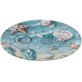 thumbnail image 1 of Beach Seashell Starfish Round Small Area Rug, Print Non Slip Washable Floor Mat, Soft Throw Rug for Living Room, Powder Room Entryway, Bathroom, Bedside, 1 of 6