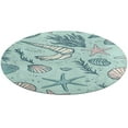 thumbnail image 1 of Beach Seashell Starfish Round Small Area Rug, Print Non Slip Washable Floor Mat, Soft Throw Rug for Living Room, Powder Room Entryway, Bathroom, Bedside, 1 of 6