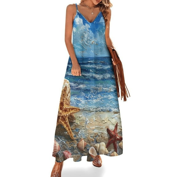 Beach Seashell Starfish Sleeveless Dress Women's Luxury Party Dress Birthday Dresses for Women