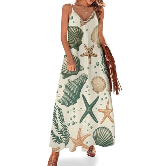 Beach Seashell Starfish Sleeveless Dress Women's Luxury Party Dress Birthday Dresses for Women