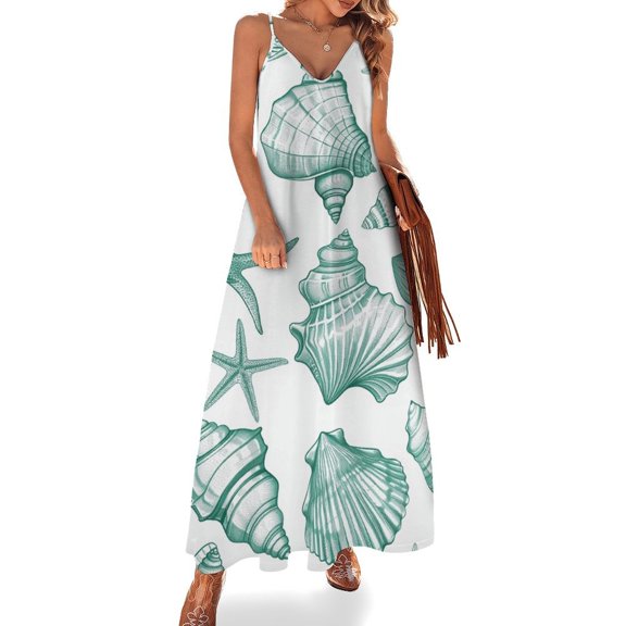 Beach Seashell Starfish Sleeveless Dress for Women Clothing Female Women's Summer Skirt