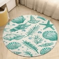 thumbnail image 1 of Beach Seashell Starfish Soft Bedroom Round Area Rug, Washable Cute Nursery Circle Throw Mat, Non-Slip Contemporary Small Low Pile Floor Carpet for Dorm Bedside, 1 of 6