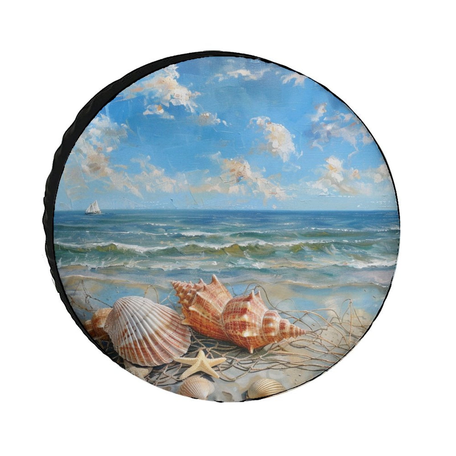 Beach Seashell Starfish Tire Cover Waterproof Dust-Proof Universal ...