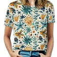 thumbnail image 1 of Beach Seashell Starfish Women's Short Sleeve Tops Casual Blouses T Shirt, 1 of 6