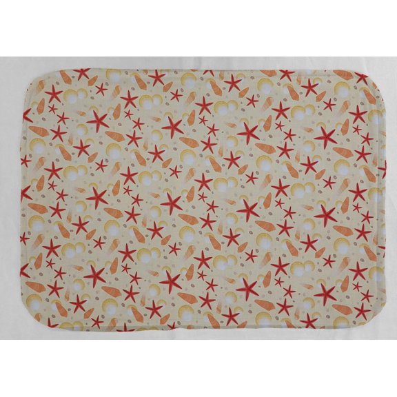 Beach Seaside Dish Drying Mat by Penny's Needful Things (Yellow) Sandy Seashells