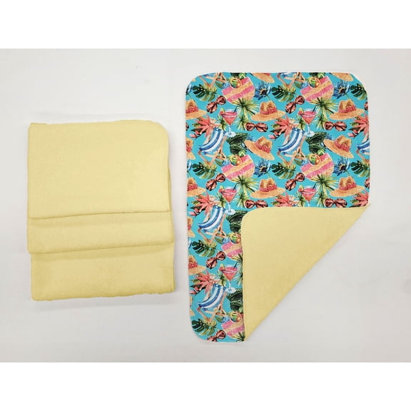 Beach Seaside Hand Towels (Set of 4) by Penny's Needful Things (Towel Color: Yellow) (Tropical)
