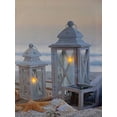thumbnail image 1 of Beach Seaside LED Print with Lanterns - Canvas Print with White Lantern Set on the Sandy Seashore - Seashells and Starfish - Ocean Sea Coast Wall Hanging-Battery Operated, 1 of 5