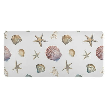 Beach Seastars Seashells Desk Mats Large Mouse Pad Long Keyboard Computer Rubber Base Non-Slip Mats Accessories Decor for Office Home 16.5"x35.4"