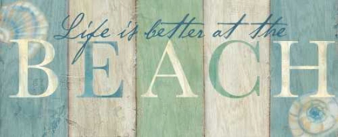Beach Sentiment Signs I Canvas Art - Cynthia Coulter (10 x 20)