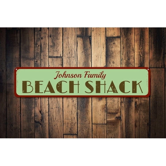 Beach Shack Sign Beach House Sign Beach House Decor Custom Family Name Sign Metal Beach Sign - Beach Sign - Size: 16 x 4 Inches