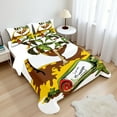 thumbnail image 1 of Ambesonne Beach Fitted & Top Sheet Set with Shams, Message in Bottle Summer, White Green Yellow, 1 of 8
