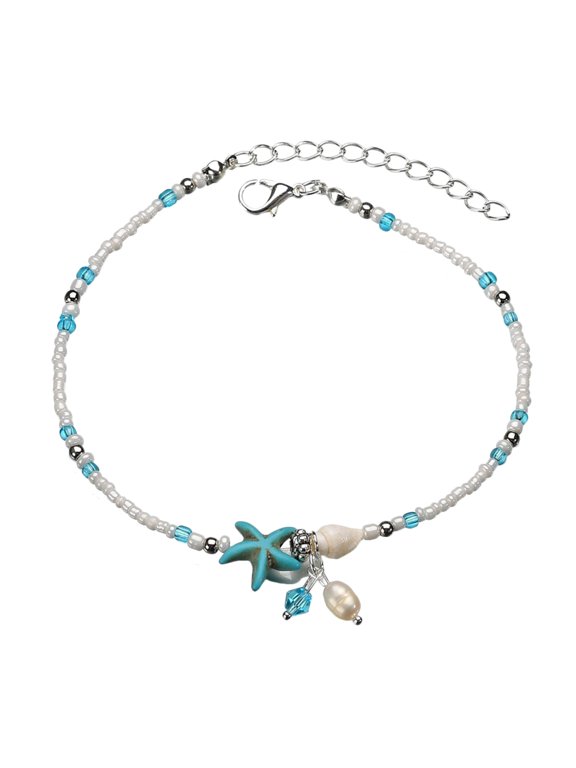 Beach Shell Bead Anklet Sea Star Shell Anklet Women Beach Anklet Foot Chain