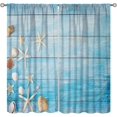 thumbnail image 1 of Beach Shell Curtains Shell Starfish Modern Style White Print Curtains for Living Room Bedroom Boys Girls Bedroom Decorative Privacy Curtains 42x54 Inch, 1 of 6