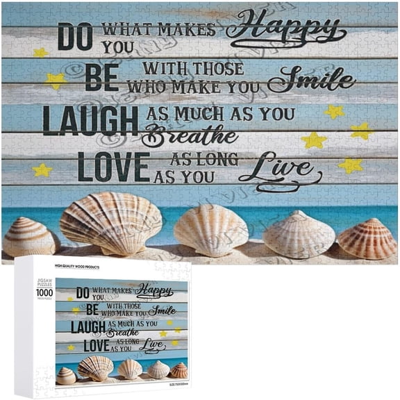 Beach Shell Inspirational Quote 500 Piece Jigsaw Puzzle for Adults Family Leisure Game