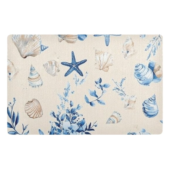 Beach Shell Print Floor Door Mat Outdoor Indoor for Home Entrance Welcome Mats 32"x20"