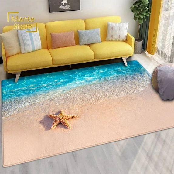 Beach Shell StarCarpet for Living Room Home Decoration Sofa Table Large Area Rugs Non-slip Bedroom Floor Mat Home Decor