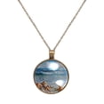 thumbnail image 1 of Beach Shell Starfish Necklace Personalized Custom Photo Round Pendant Adjustable Stainless Steel Necklaces with Gift Box for Men Women Mothers Valentine's Jewelry Gift, 1 of 1
