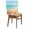 thumbnail image 1 of Beach Shells Chair Covers Set of 4 Starfish Blue Ocean Water Coastal Summer Chair Back Covers Stretch Removable Washable Slipcovers Protector for Dining Room Kitchen Party Decor, 1 of 9