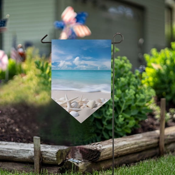 Beach Shells Sea Garden Flag 18" x 12.5" Double Sided Yard Lawn Outdoor Decor Small Yard Flags