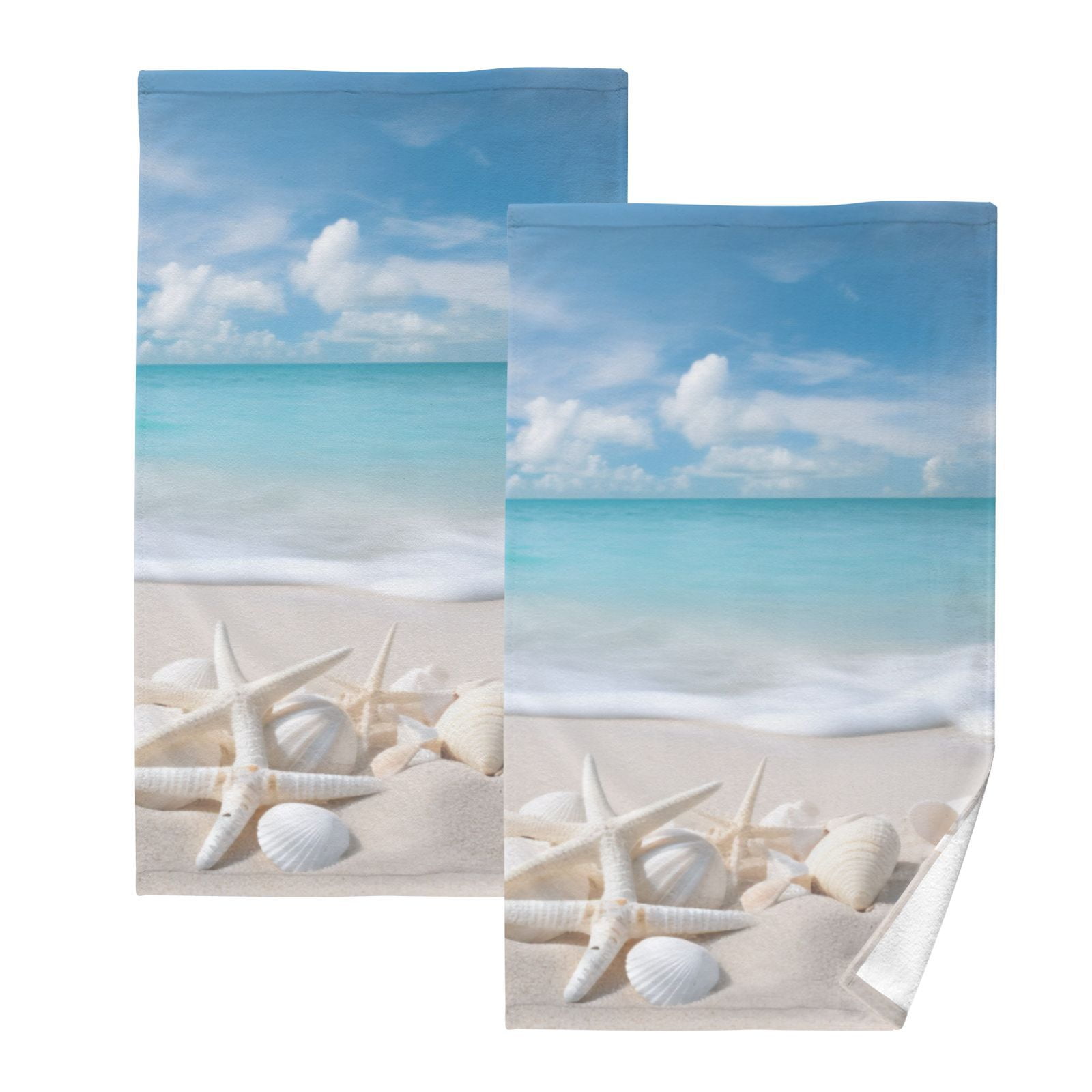 goojoo Beach Shells Sea Hand Towel - Thumbnail 2