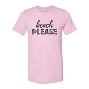Beach Shirt, Beach Please, Tropical Shirt, Unisex Fit, Beach Apparel, Vacation Shirt, Gift For Her, Vacay Shirt, Super Soft, Beach Vibes, Lilac, LARGE