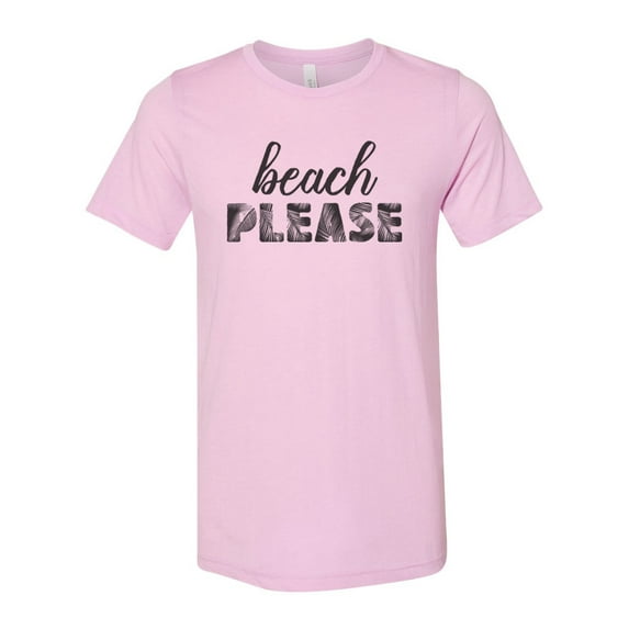 Beach Shirt, Beach Please, Tropical Shirt, Unisex Fit, Beach Apparel, Vacation Shirt, Gift For Her, Vacay Shirt, Super Soft, Beach Vibes, Lilac, MEDIUM