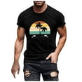 Beach Shirts For Men Graphic Tees Sunset Printed Short Sleeve T Shirts