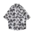 thumbnail image 1 of Beach Shirts for Kids Holiday Short Sleeve Button Down Shirt Tops Boys Fashion Summer Clothes Collared Cotton Blouses, Gray, 6 Years, 1 of 3