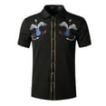 thumbnail image 1 of Beach Shirts for Men Men's Short Sleeve Embroidered Western Cowboy Leisure Snap Button Shirt Mens Shirt Black L, 1 of 7
