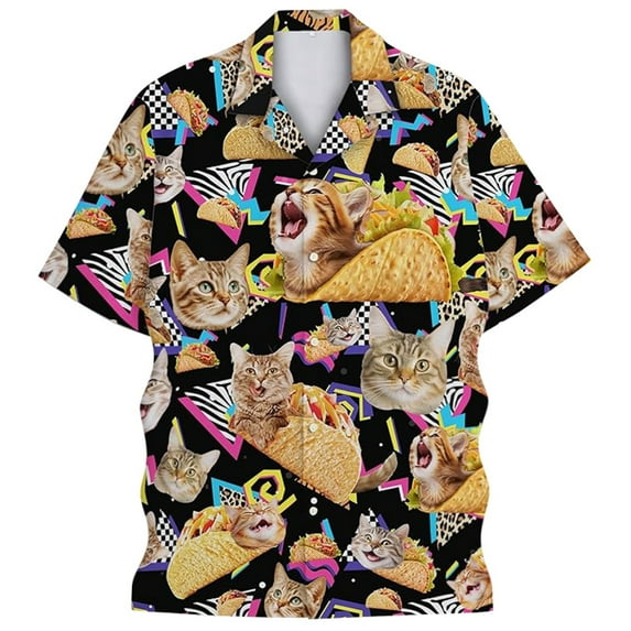 Beach Shirts for Men Summer Printed Short Sleeve Button Down Top Comfortable Holiday Soft Lightweight Mens Casual Shirts