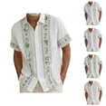 thumbnail image 1 of Beach Shirts for Men Summer Short Sleeve Button Down Lapel Collar Loose Fit Hoho Floral Print Casual Vacation Shirt, 1 of 5