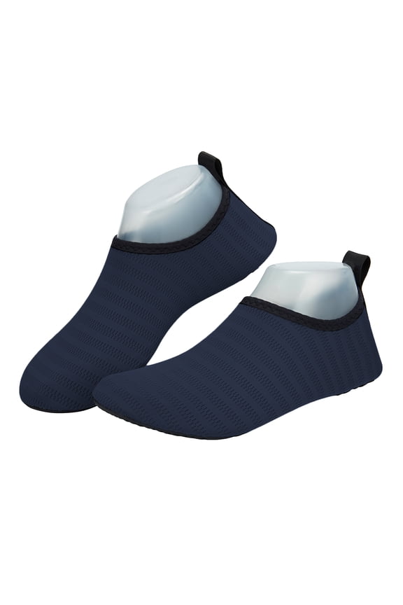 Beach Shoes Pool Shoes Quick-Dry Water Sports Shoes Slip-on Barefoot Shoes for Beach Tennis Volleyball Yoga Surf Swim, Navy Blue