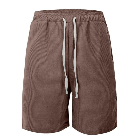 Beach Shorts Men – 5 Inch Fit with Drawstring Men's Casual Corduroy Shorts Comfortable Breathable Summer Shorts For Daily Wear Sports Outdoor Activities Lightweight Relaxed Fit