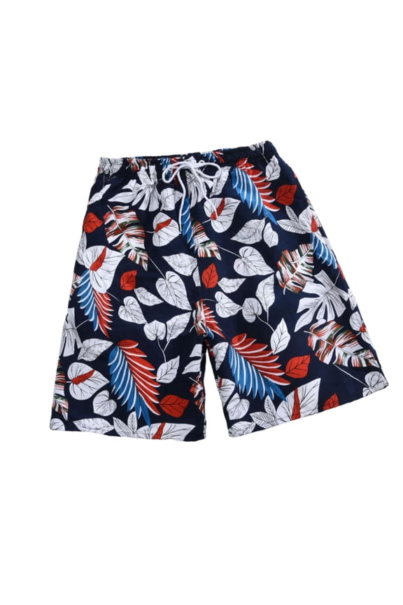 Beach Shorts Men Summer Beach Swimsuit Polyester Breathable Five Point Summer Shorts Swimming Trunks for Shopping Sports Party River Tracing Black White XL