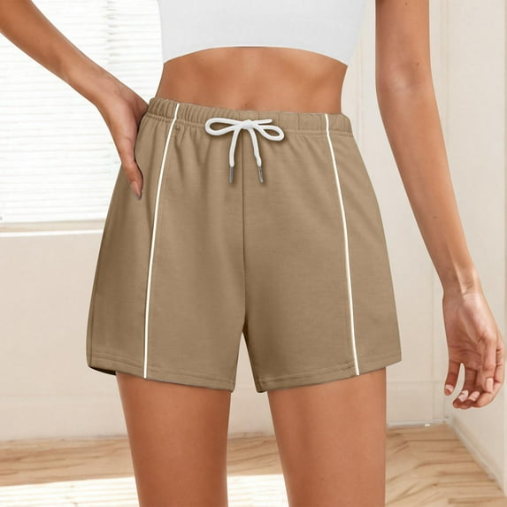 Beach Shorts Women Summer Solid Color Drawstring Shorts with Pockets Leisure Loose Fit Comfort Waist Vacation Shorts Summer Clothes for Women