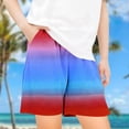 thumbnail image 1 of Beach Shorts for Boys & Girls with Pockets 5-14Y Teens Trendy Gradient Printed Elastic Waist Wide Leg Loose Hawaiian Vacation Short, 1 of 4