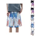 thumbnail image 1 of Beach Shorts for Men 2026 Summer Casual Floral Printed Lightweight Loose Fit Elastic Waist Wide Leg Shorts with Pockets, 1 of 4