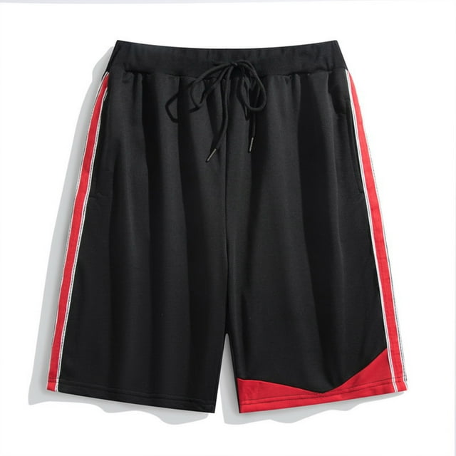 Beach Shorts for Men Big & Tall Color Patchwork Drawstring Elastic ...