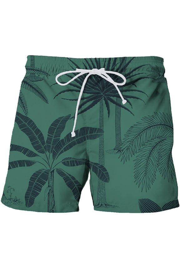 Beach Shorts for Men, Breathable Waterproof Quick Dry Swim Trunks Tropical Digital Printing Shorts