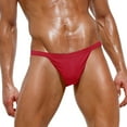 thumbnail image 1 of Beach Shorts for Men Mens Double Briefs Mesh Lifting Thong Mesh Breathable Lace Up Swimming Trunks Shorts Men Red XL, 1 of 4