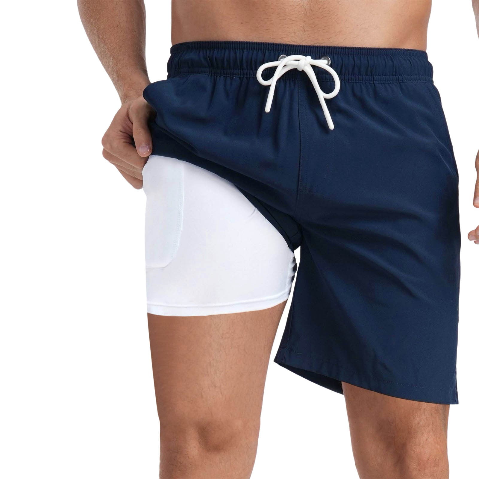 Beach Shorts for Men Summer Vacation Compression Liner Swim Trunks ...