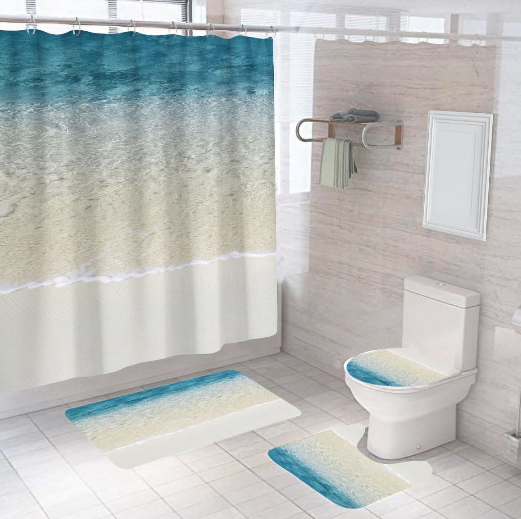 Beach Shower Curtain, Beach Starfish Shower Curtain, Tropical Paradise