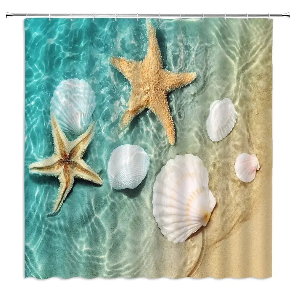 Beach Showers Curtain Coastal Shower Curtains with Seashells Staron